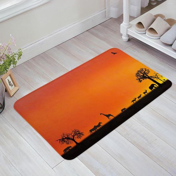 Tappeti africano animale giraffa elefante silhouette cucina portiere camera da letto vasca da bagno tappeto tappeto area tappeto arredamento