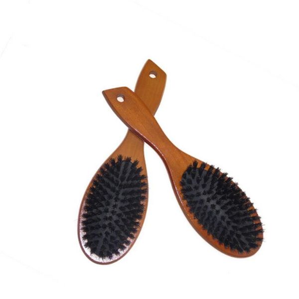 Haarbürsten natürliche Eber Borste Haarbürste Mas Kamm Antistatische Kopfhautpaddelbürste Buchen Holzgriff Styling Tool für me246d Drop d Dhiaf