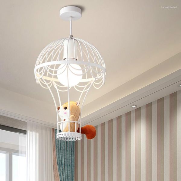 Lâmpadas pendentes iluminação nórdica Kids Room Lamp Girl Cartoon Air Balloon Lights Dream Iron LB031703