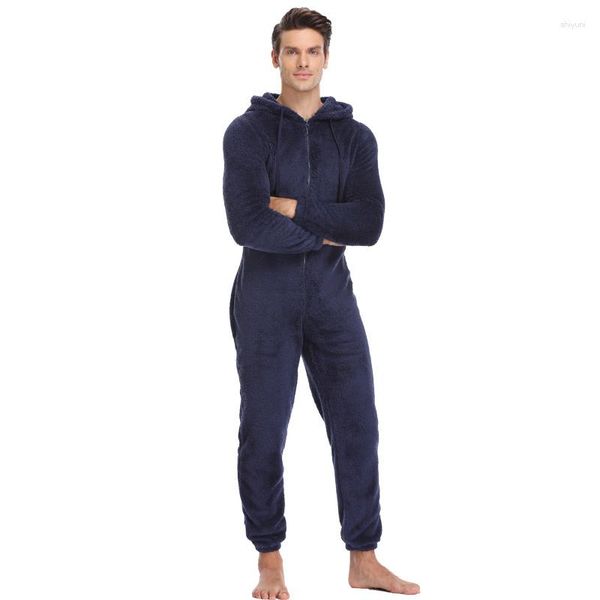 Men do sono masculino Pijama de lã de lã de pelúcia de pelúcia de pijama de inverno