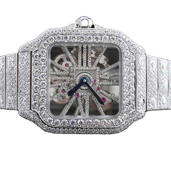 Eye Price Cartis Catching Competitive Dign Timepiece Jewelry Armbanduhr 30 Karat Vvs Moissanit Diamant besetzte Automatikuhr