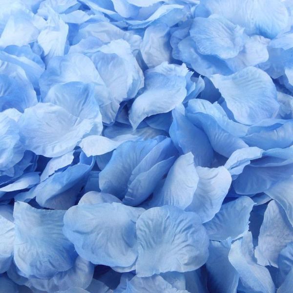 Dekoratif Çiçek Çiçek Dekor 1000 PCS Mavi İpek Gül Düğün Yaprakları Yapay Parti Ev