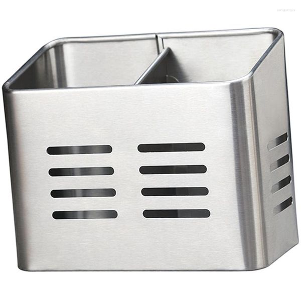 Lagerflaschen Edelstahl -Essstäbchenhalter Utensil Home Metall Küchenversorgung Besteck Organizer Desktop Löffel Behälter Vorräte