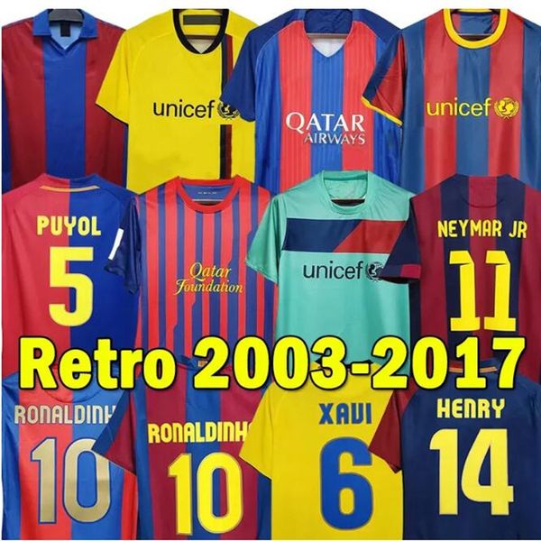 1996 1998 Maglie da calcio retrò Barcellona Barca Xavi Ronaldinho Ronaldo Rivaldo Guardiola Iniesta Finals Classic Maillot de Foot Football Shirts