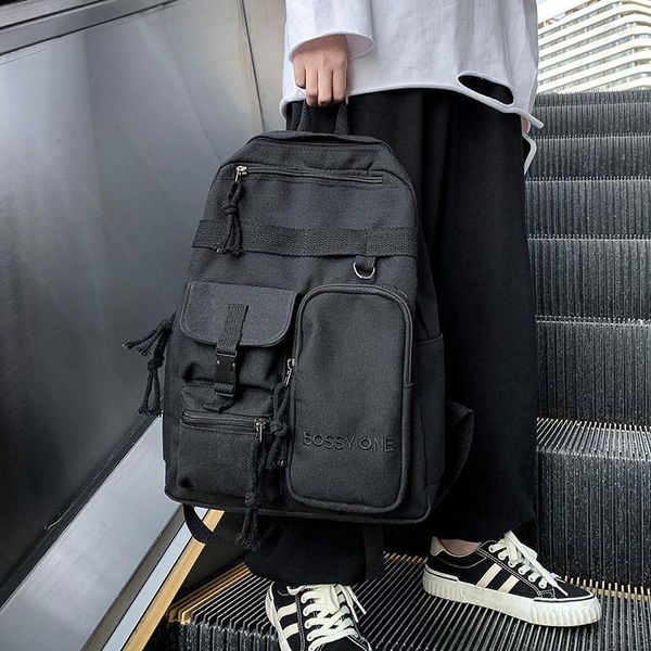 Rucksack Hong Kong Style Work Kleidung Street Trendy Coole Männer und Frauen Student große Gapacity