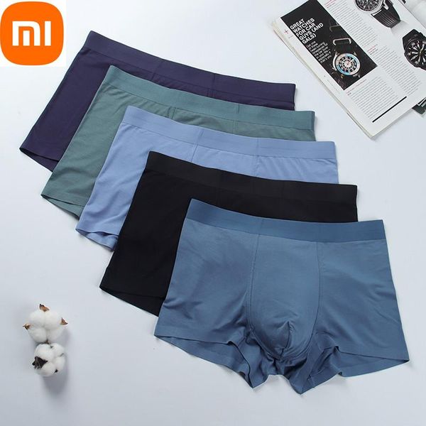 Джинсы 5pcs/set xiaomi mijia graphene men men with ware -трусики мужчина боксер шорты Aaa antibacterial Ледяные шелковые трусики мужские передышки трусы