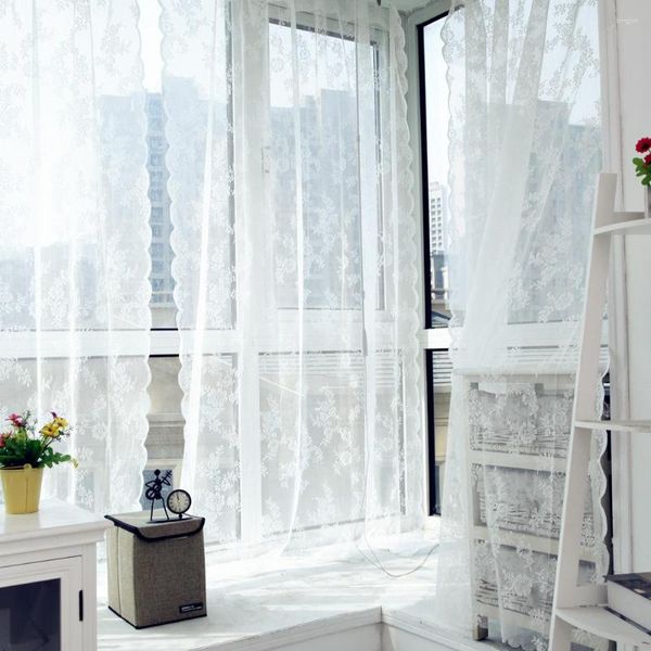 Vorhangblatt gedrucktes Fenster Voiles Tüll durchscheinende Designdekoration schiere Waschbalkon für Schlafzimmer Wohnzimmer Dekoration