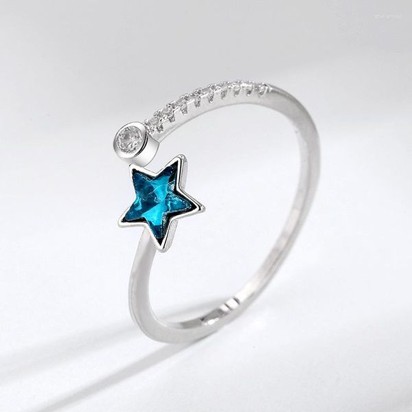 Anelli da matrimonio alla moda Star Blue Star for Women Men Boho Knuckle Party Punk Cocktail Girlry Girls Regale Anillos Bijoux