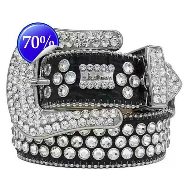 1Designer BB Belt Cinture Simon per uomini Donne Diamina Shiny Diamond Black su nero Blu Bianco Multicolour con strass bling come regalo 2023L