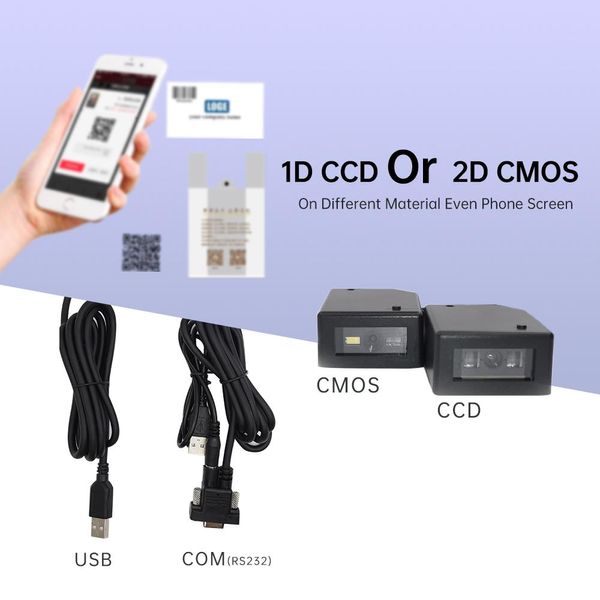 Scanners Teklead RS232 Serial USB Barcode Scanner CCD/2D/QR -Barcode -Leser Mini Automatisches Scan -Modul für Kiosks Mobile Zahlung