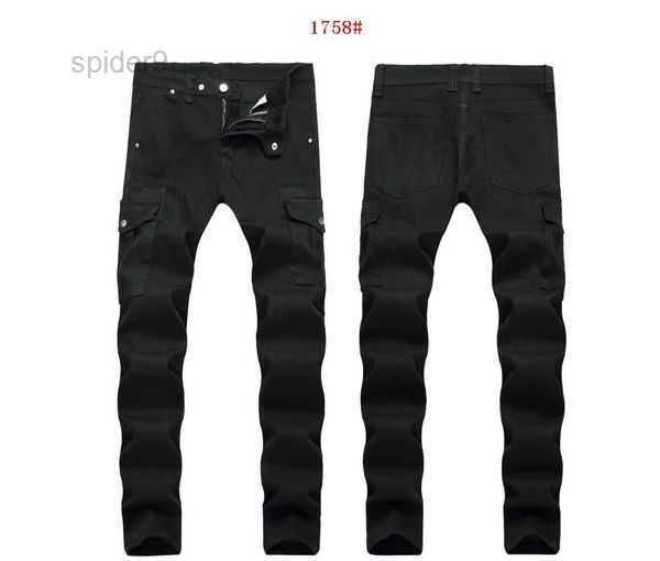 Fashion Men's Exterior Comércio Exterior Blue Blue Black Jeans Pants Motociclistas Men lavando para fazer calças antigas de calça casual jeans 7AEQ