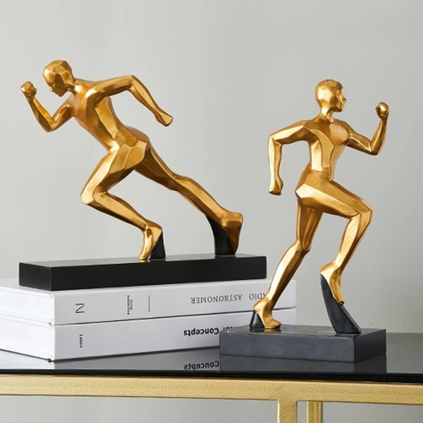 Objetos decorativos Figuras da estátua nórdica resina abstrata atletas estatuetas decoração de armário doméstico decoração de sala de estar no interior 230818