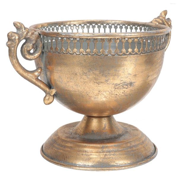 Vasen Blume Vase Pflanzer Urne Pot Gold Pots Metall Hochzeit schäbiger Sockel Eimer Outdoor Trompete Dekorative Chic Bowl Halter