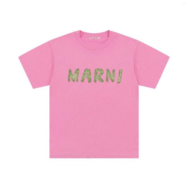 Camisetas masculinas Nen'sew M e feminino de t-shirt de manga curta feminina Moda de cor sólida letra letra impressão o-pescoço