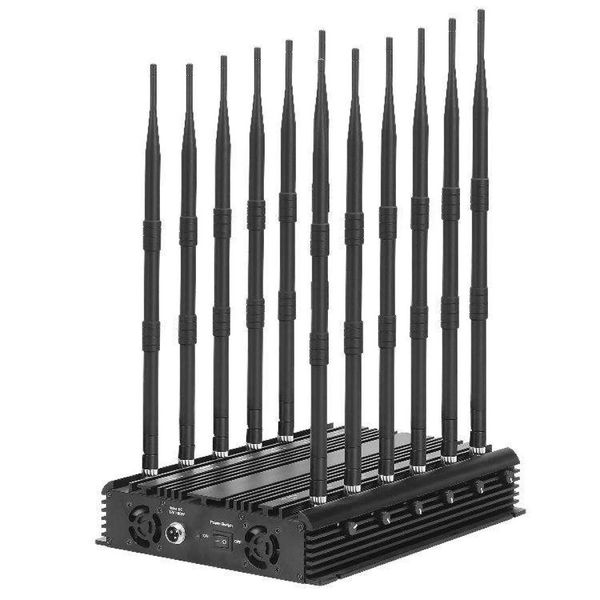 12 antenas de desktop jamm er sheild ing WiFi GPS LOJACK CDMA DCS GSM2G 3G 4G 5G sinal de telefone móvel brouilleur de signaux