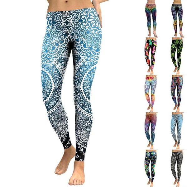 Kadın Taytlar Temel Dönen Desen Baskılı Yoga Pantolon Elastik Spor Salonu Jogging Fitness Giysileri Hızlı Kuru İnce XS-8XL