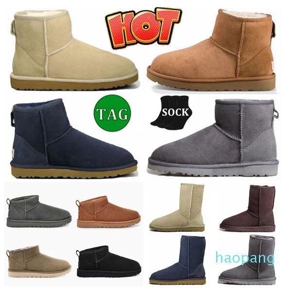 Botas mulheres clássicas mini plataforma bota de bootas de inverno Botas de inverno Mini plataforma bota de bota casta