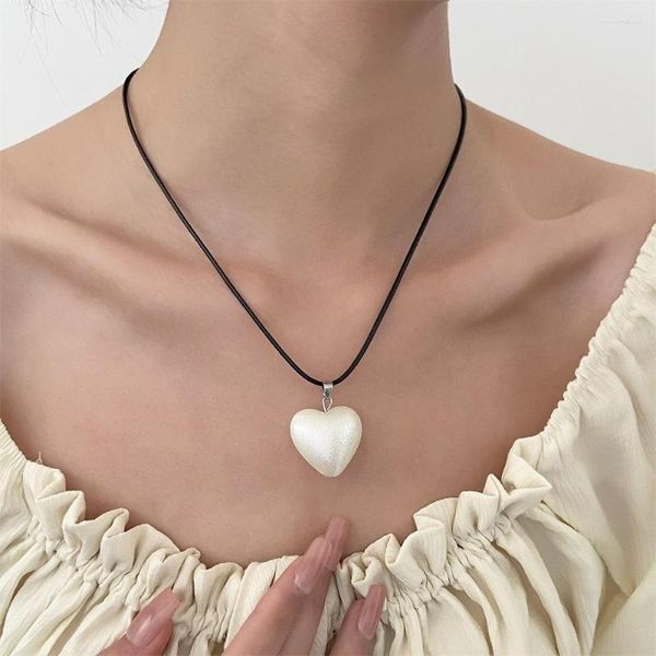 Colar de pingente colar y2k tendência resina amor coração para mulheres meninas harajuku 2023 jóias de clube de festas legais