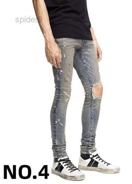 AM Jeans Designer Herren Skinny Desig 22 Farben Hosen lang Nilpferde Aufkleber Sticker Slim Denim Straße Streetwear Großhandel 30-40 VX4S