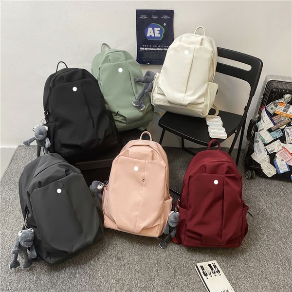 LL Unisex Backpacks Schüler Laptop -Taschen Fitnessstudioauszug Womens Bags Knapsacks Schule Rucksack Verstellbarer Rucksack Packsack Rucksack ohne Schlüsselbund