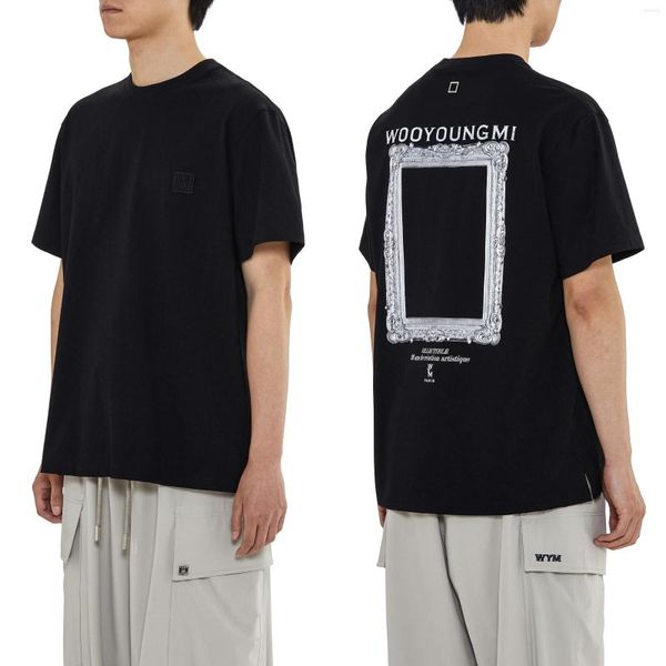 Camisetas masculinas Marca da moda original Wooyoungmi3d Frame Frame Coréia Unissex Casual Casual Pure Short Manguela Shirt