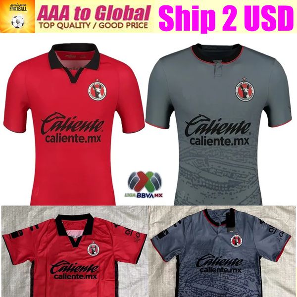 Xolos de Tijuana Soccer Jersey 23 24 24 Клуб Manotas Martinez Angulo Castillo Rosa Home Red Away Grey Rivero Lucero Bolanos Special Edition 2023 2024 Футбольная рубашка