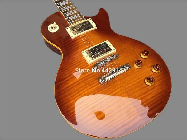 Beste Custom Standard 1959 Flame Maple Top Purple E-Gitarre Axcess Neck Joint, Grover Mechaniken, Chrom-Hardware, China Chibson Guitars