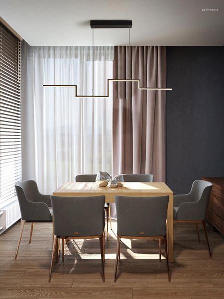 Lampadari moderni minimalisti guidati nei ristoranti creativi nordici personalizzati personalizzati soggiorno bar contropietta striscia luce