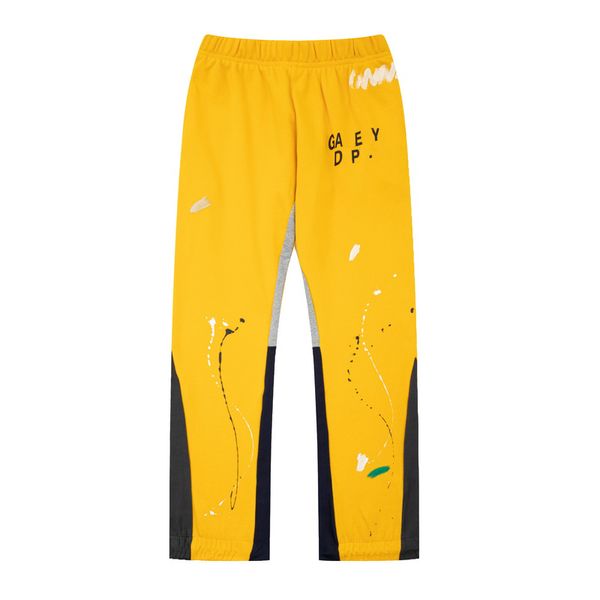 2024 NOVAS PALHAS DE PONTES DE DESIGNERAGEM DE LETRAS DE LETRAS DE LETRAS DE MODATE PALTAS LONGO LONGO PALMAS CASUAL MONS PALMAS DE PALMAS DE JOGGER STRIPAS AMARELA L6 S