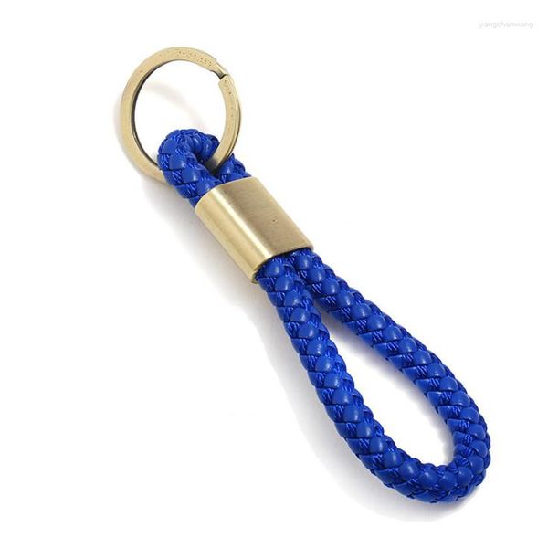 Keychains Mode geflochtene Lederschlüsselkette Einfache Webskey -Ringketten handgefertigte Anhänger Autoschlüsselringe Casual Bag Accessoires Geschenk