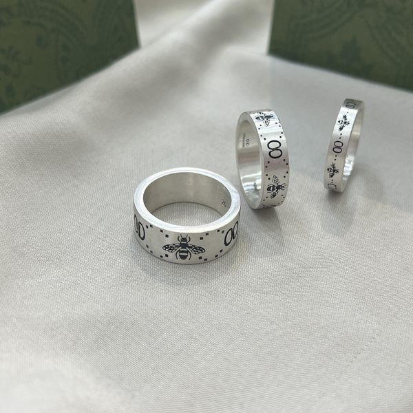 Designer di lusso Ring Silver Anelli per donne uomini vintage Simplicity Bee Patterny Engagement Wedding Casual Party Beach Beach's Valentine's Day Party Gifts