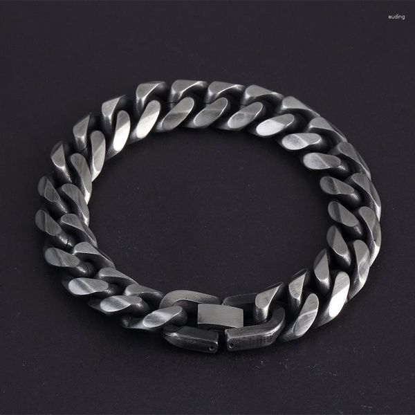 Link Armbänder Kubanische Armband Männer Tide Titanium Stahl Vintage einfache Hip Hop Boys Nischendesign Handschmuck Frauen