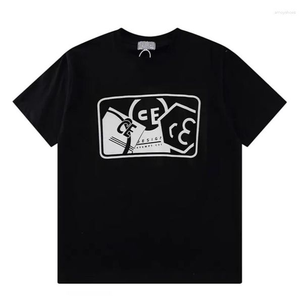 Herren T-Shirts Cavempt C.E 23 Sommer doppelseitig gedrucktes loses T-Shirt für Männer und Frauen Original Sleepover Style Kurzarm Paar Wäsche