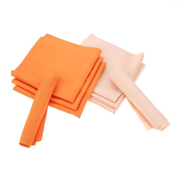 Table Serviette 6pcs Stoff Servietten Square Pure Color Polyester Orange/Champagner 48 48 cm Dinner Dekor Hochzeitsfeier Restaurant Bankett