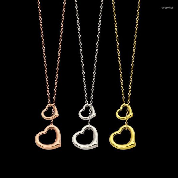 Цепи титановые стальные украшения ювелирные изделия взносы полостье ожерелье персикового сердца для женщин простые