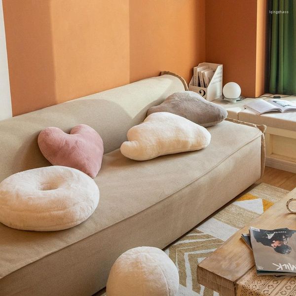 Testile per cuscini Nordic Ins Peluga a forma di peluche Love Cloud Solido colore soggiorno camera da letto Donut carina