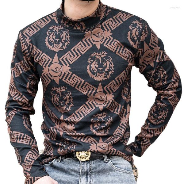 Suéteres masculinos 2023 Sweater de pulôver de inverno quente de camiseta simulada de lã de lã de lã de lã para homens luxuosos e engross
