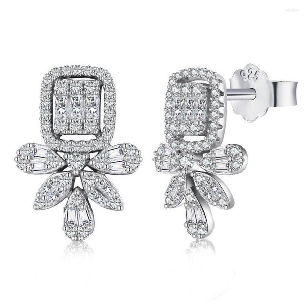 Orecchini per borchie Shop 925 Sterling in argento ad alto diamante in carbonio gemstra goccia penzolamento del matrimonio gioiello fine all'ingrosso