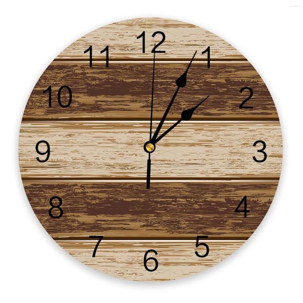 Orologi da parete marrone retro retro cereno da letto rustico orologio da letto grande cucina moderna da pranzo rotonda soggiorno orologio decorazioni per la casa