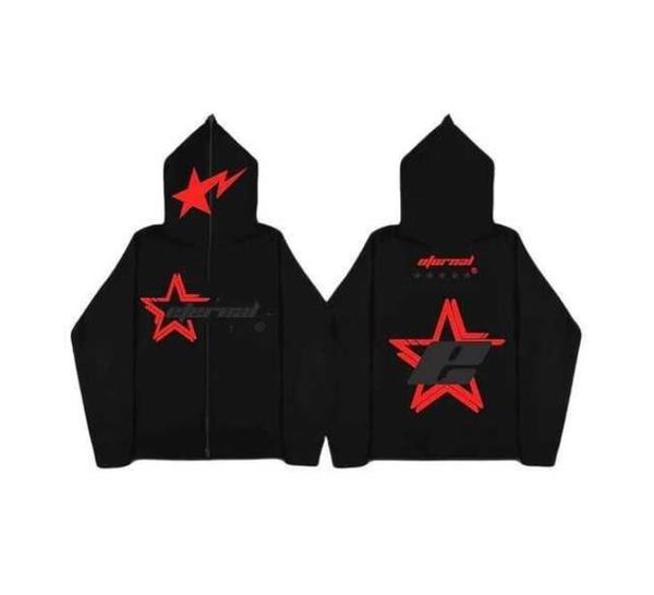 2023 Erkekler Tasarımcı Hoodie Sweatshirt Erkekler Yıldız Baskı Vintage 2000 Zipper Hoodie High Street Fashion Y2K Punk Giyim Harajuku Günlük Kadın Hoodie