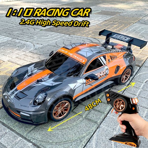 Diecast Modell 1 10 Fernbedienung Rennsportauto PVC 2 4G Hochgeschwindigkeitswettbewerb großer Driftfahrzeug Jungen Spielzeug für Kinder Geschenke 230818