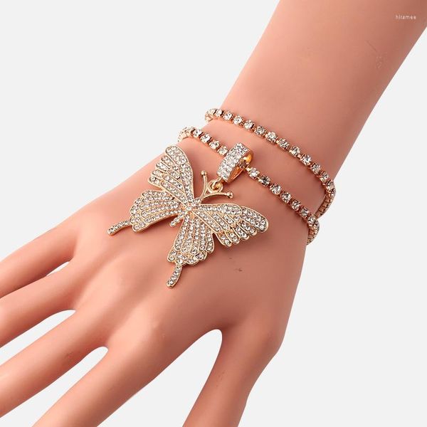 Link Bracelets Europe e América Temperamento Simples Cadeia de cobre Decoração manual Fashion Street Pats Combinação Big Butterfly BR