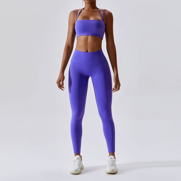 Yoga -Outfits Yoga -Kleidungsstücke sportliche Kleidung Frauen hohe Taille Leggings und Top Zwei -Stück -Set nahtloser Fitnessanzug -Fitness -Training von Fitnessanzug 230820