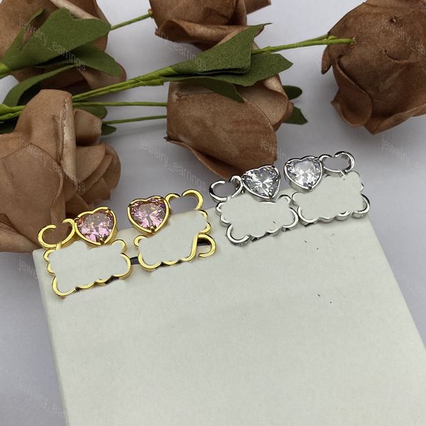 Orecchini per borchie di lusso per maschile per le orecchie dell'amante d'argento anagramma designer gioielli Diamond heart hoops in acciaio in acciaio stalloni da donna fidanzamento ohrstecker design