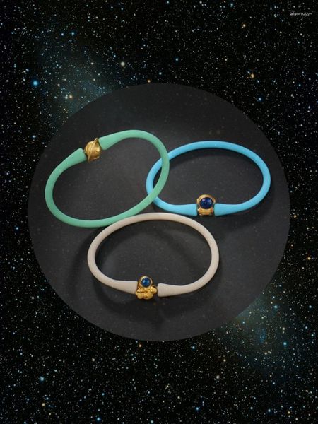 Braccialetti di fascino amanti della corda a mano bracciale a color silicone femmina femmina benmingnian nera nera trasferimento fai -da -da -te oro impermeabile