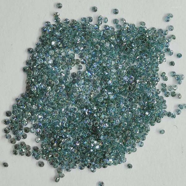 Lose Edelsteinverkauf 5pcs/Los 0,7 bis 2,9 mm kleine runde Form erzeugt tief blaugrüne Farbe Moissanitstein Edelsteine ​​für Schmuck Pass den Test