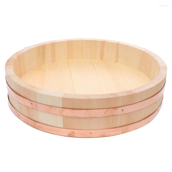 Utensílios de jantar conjuntos de contêiner bibimbap barril de madeira japonês arroz bucket cozinha pinheiro mix coreano