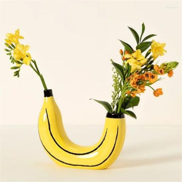 Vasen Harz Obst Vase Banane Schöne kleine kreative Heimdekoration für Blumengeschenkpflanzen moderne Dekor