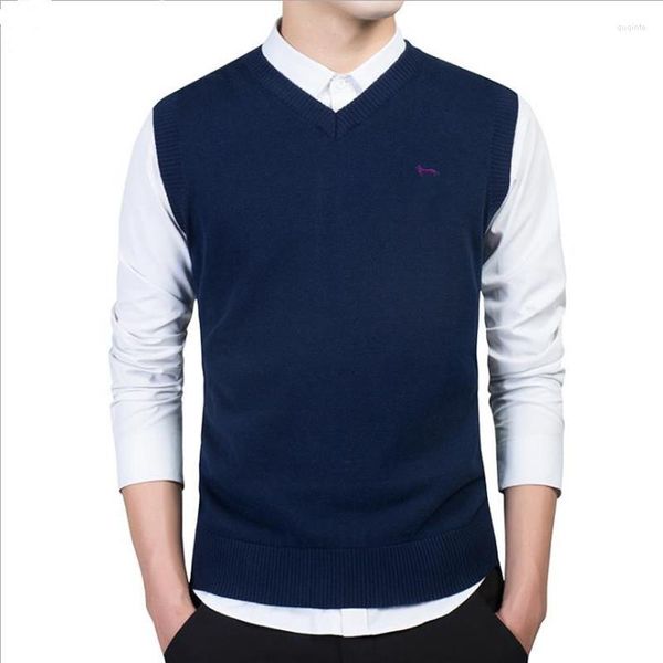 Sweaters masculinos Casual Sweater Sweater Men Vest Vest Votal de algodão Vollovers Harmont Pullovers Slim Fit Blaine