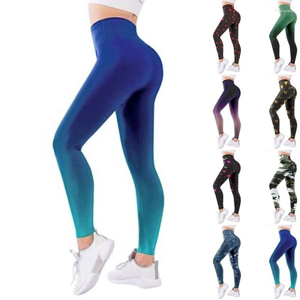 Kadın Tozluk Gradyan Renk Dikişsiz Yüksek Bel Seksi Push Yukarı Kalça Yoga Pantolonları Abdominal Kontrol Egzersizi Çalışan Sporlar XS-8XL